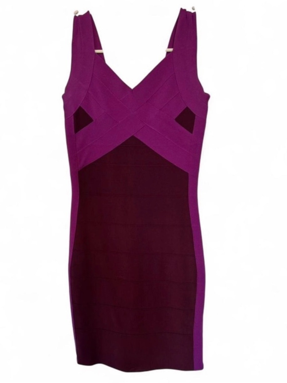 Express Two-Tone Purple/Magenta Bodycon Mini Dress